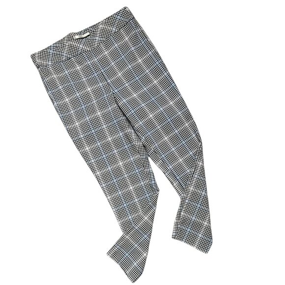 Jules & Leopold Plaid Dress Pant Black White Blue Check Pull-on Stretch Womens M - Picture 3 of 10